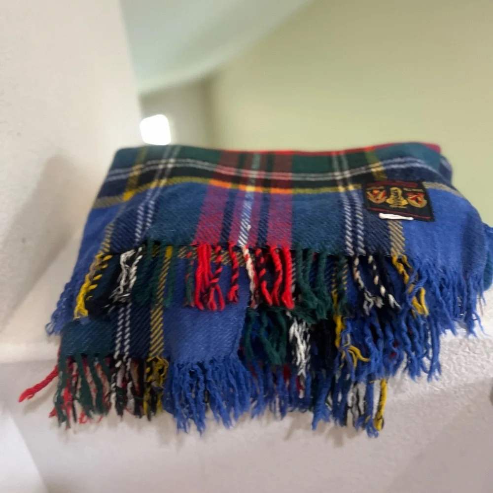 VNTG Wool Blanket Robert Burns Travelling Plaid All Wool Made/ Scotland 57x65